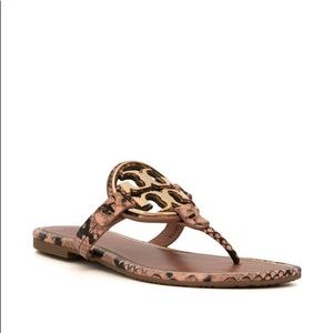 Tory Burch Miller Sandal - Rose Snake and Gold- 10
